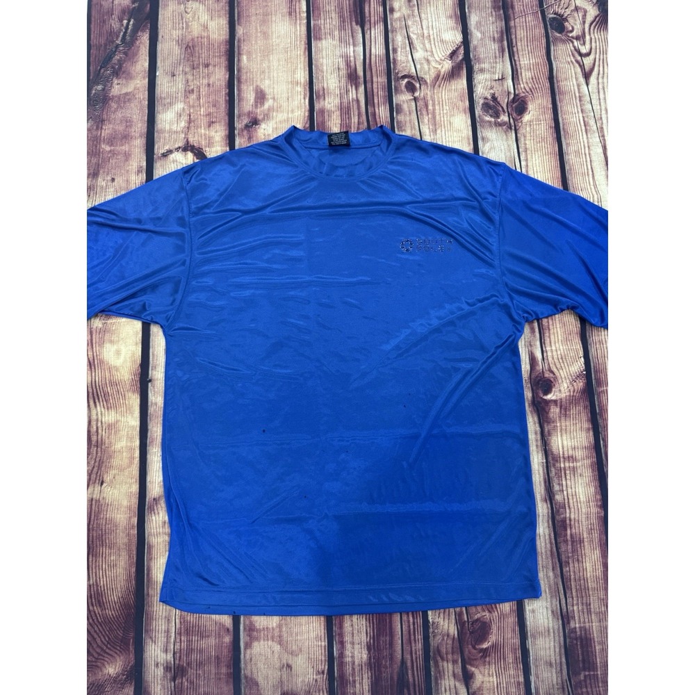 Southpole Men's XL Blue Crew Neck Short Sleeve Lightweight Polyester Logo Tee